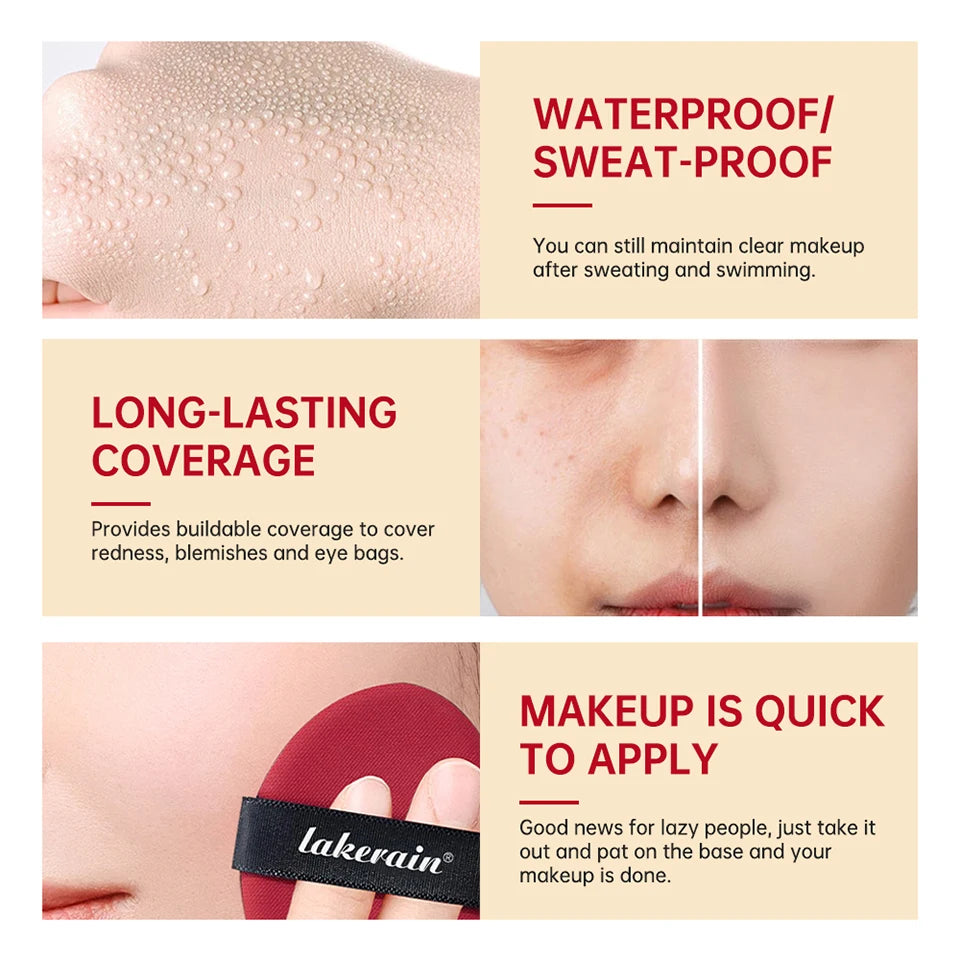 Sunscreen Cushion Foundation Fit Cushion Foundation Full Coverage Waterproof Long-lasting Concealer Long-lasting Makeup