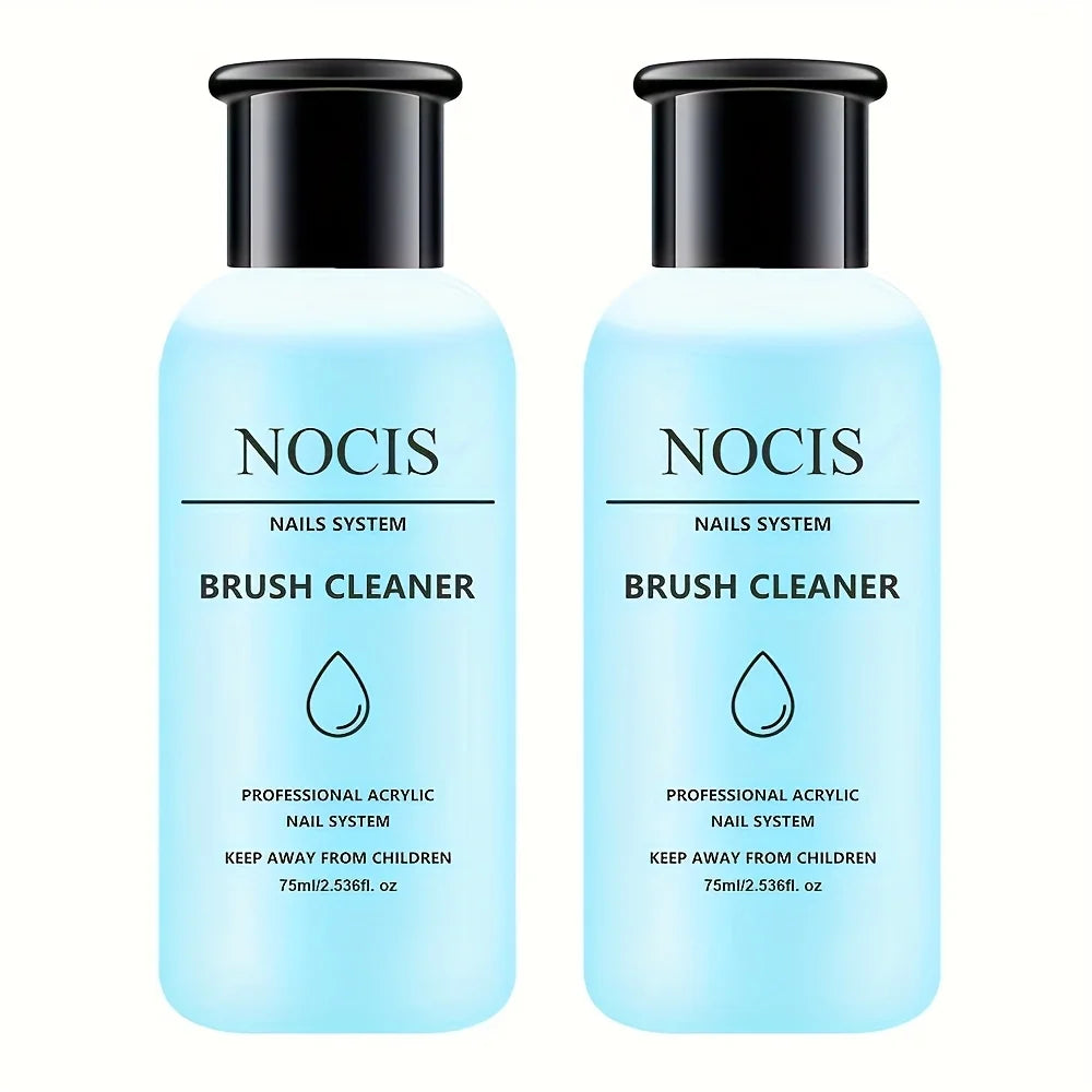 NOCIS 75ml Acrylic Nail Brush Cleaner Acrylic Brush Cleaner Liquid, Nail Gel Brush Cleaner Nail Artist Acrylic Brush Cleaner