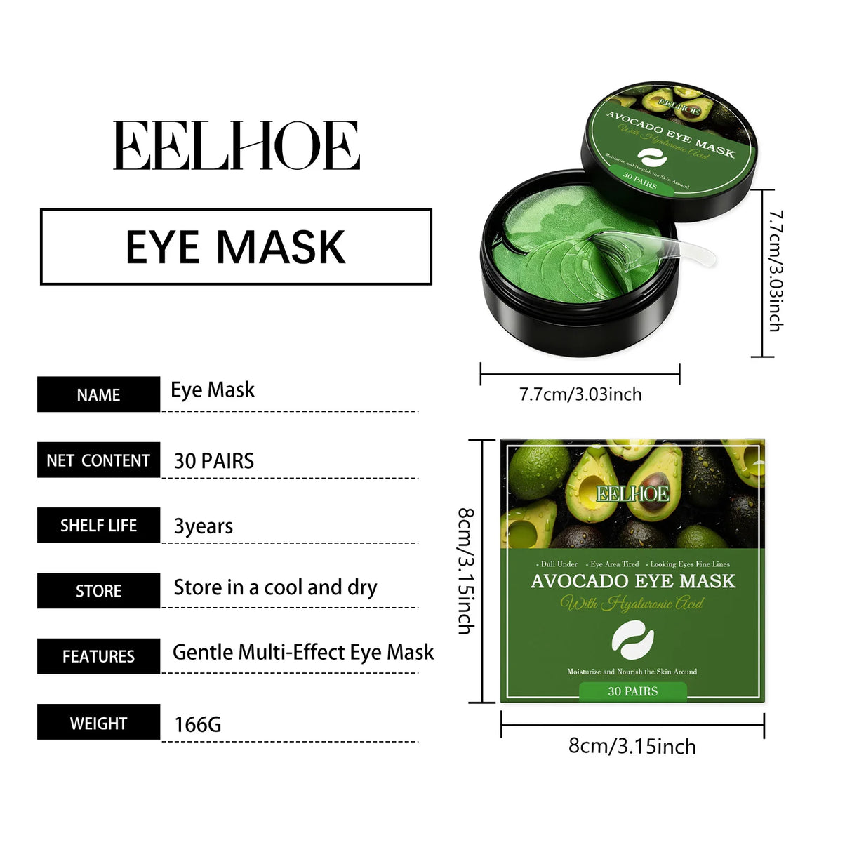 Hyaluronic Acid Eye Mask Under Eye Mask Anti Dark Circles Remove Eye Bags Improves Dullness Moisturizing Hydrating Eye Patches