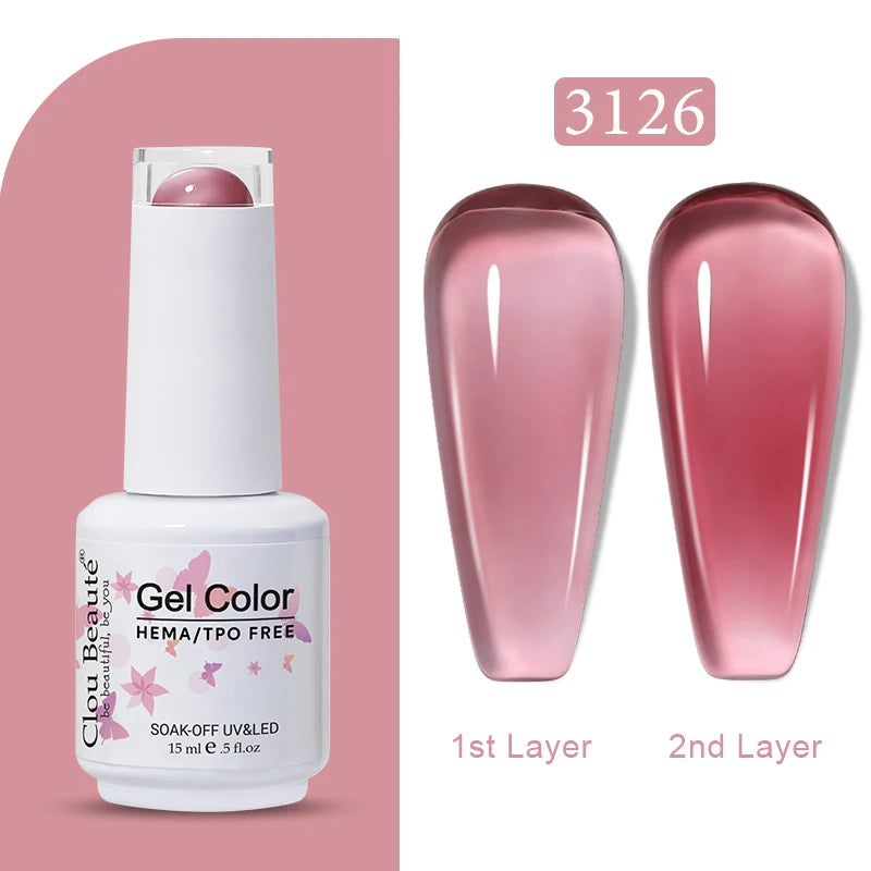 Clou Beaute Jelly Color UV Gel Manicure Summer Pink Nude Gel Nail Rainbow Nail Supplies For Professionals Semi-permanent Varnish