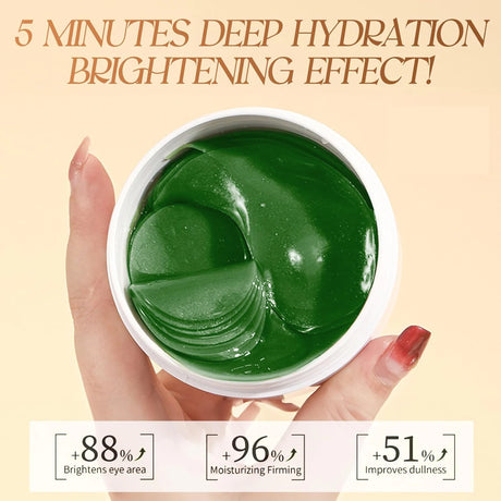 60pcs seaweed hyaluronic acid eye mask to remove dark circles collagen eye patch facial care products