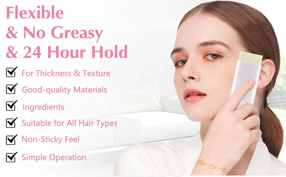 LOCKMIO Floral Scent Wax Stick Smoothing Strong Hold No-Greasy Gel Tames Frizz Broken Flyaway Hair Styling Pomade