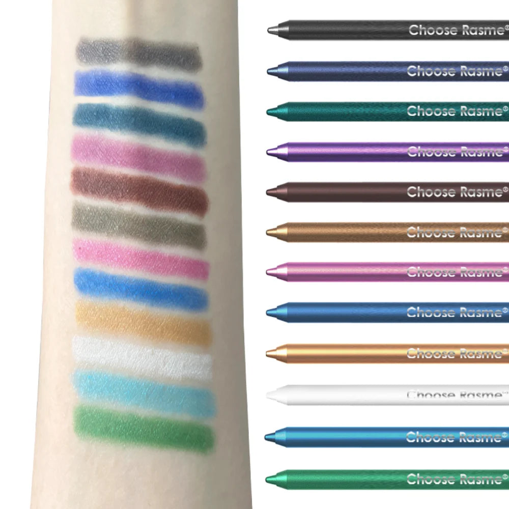 12 Pcs Set of Waterproof Eyeliner Pens with Shimmering Effects - Includes Eyeshadow Durable and Easy to Color Highlighter