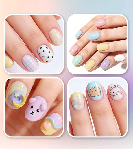 LIMEGIRL 6pcs/set Gel Nail Polish Ice Cream Color Vernis Semi-Permanent UV Gel Nail Art Varn Nail Polish Gel kit