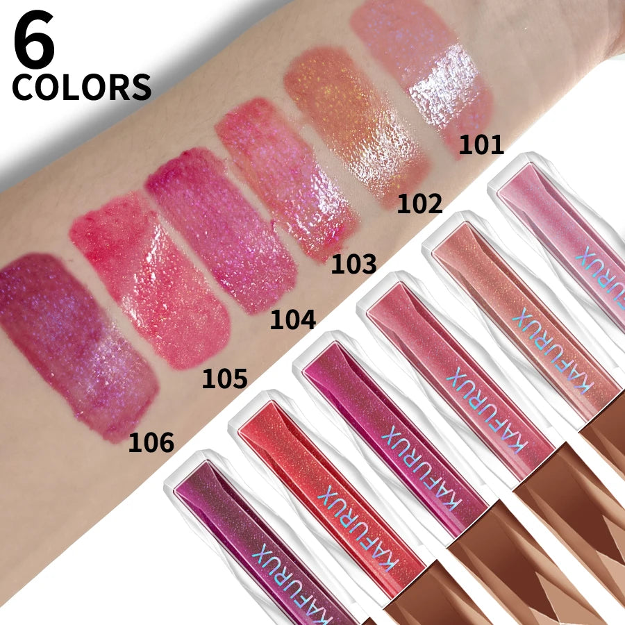 Moisturizing, Plump and Sparkling Lip Gloss, Water-Glossy Mirror Lip Glaze, Glitter Lip Makeup for Women Lip Oil Cosmetics Gifts