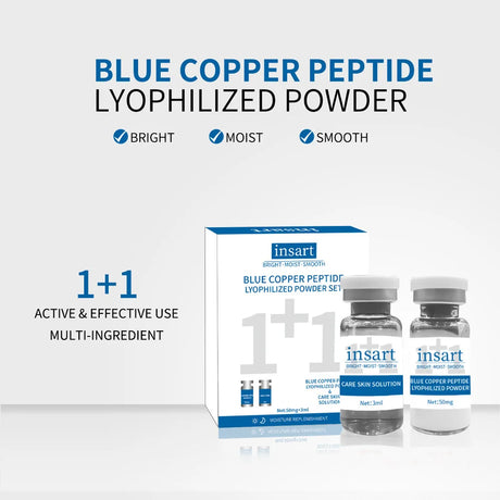 Blue Copper Peptide Lyophilized Powder Set Moisturzing Whitening Face Serum Anti Wrinkle Smooth Tender SkinCare Brighten Essence