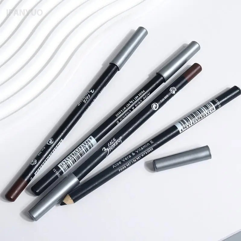 1/12Pc Waterproof Black Brown Eyeliner Pencils-Smudge-Proof Long-Lasting Beginner-Friendly Smooth High Pigmented Punk Eye Makeup