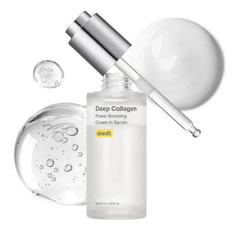 Korean Deep Collagen Skin Care Set - Silk Peptide Ampoule,Power Boosting Cream In Serum Retinol Capsule Brightening Moisturizing