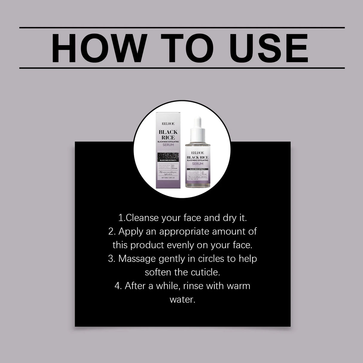 Black & White Rice Exfoliating Serum Set BHA Niacinamide Pore Minimizing & Brightening Blackhead Whitehead Remover Skincare Set