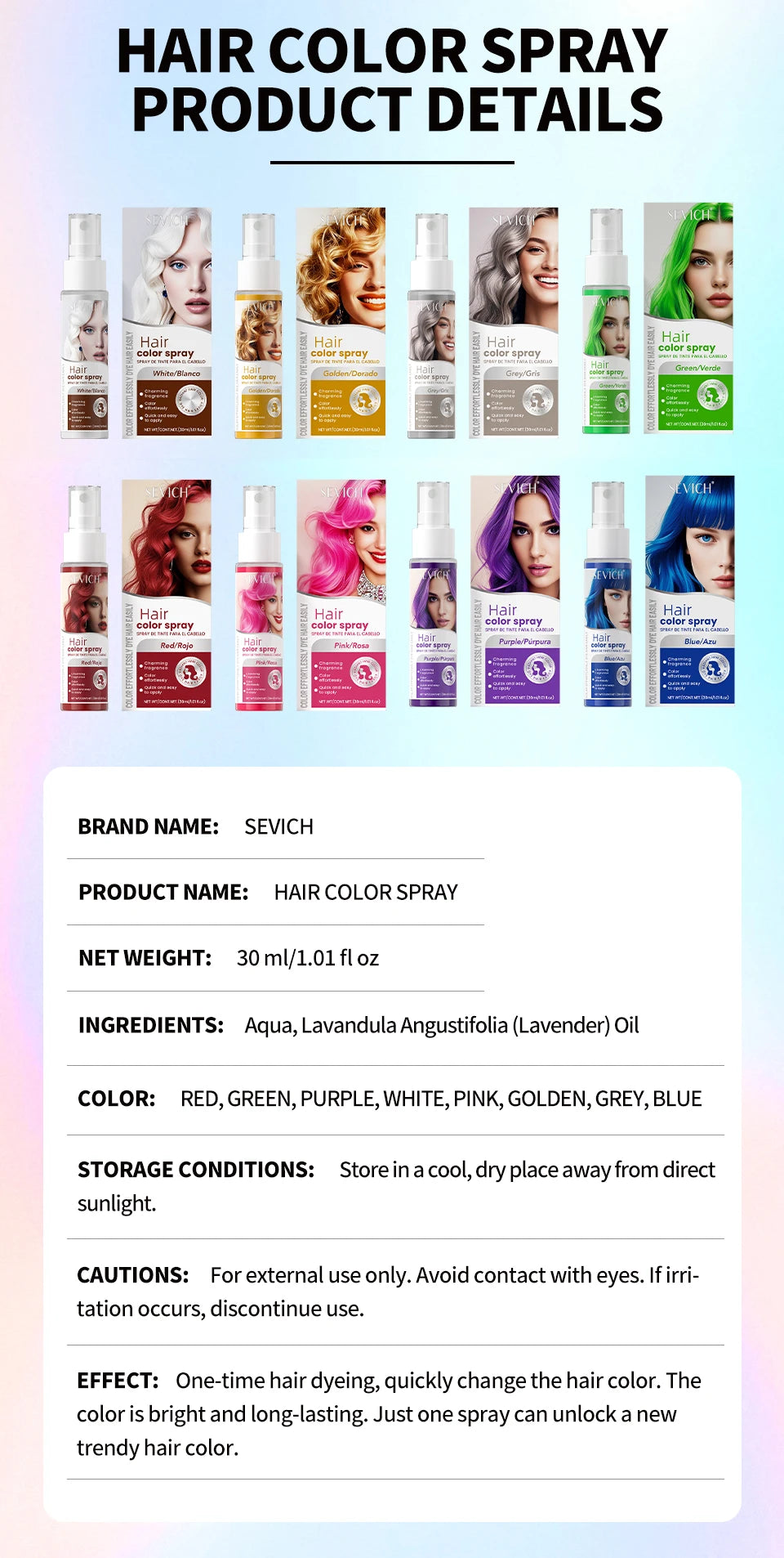 Temporary Hair Color Spray One-Time Hair Dyeing Instant Hair Salon Multi Color Hair Dye Makeup Chalk Washable DIY Party Styling