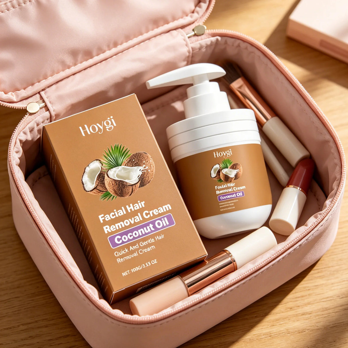 Hoygi Facial Hair Removal Cream for Sensitive Skin Care Upper Lip Hair Removal Coconut Oil Moisturizing Facial Depilatory Cream