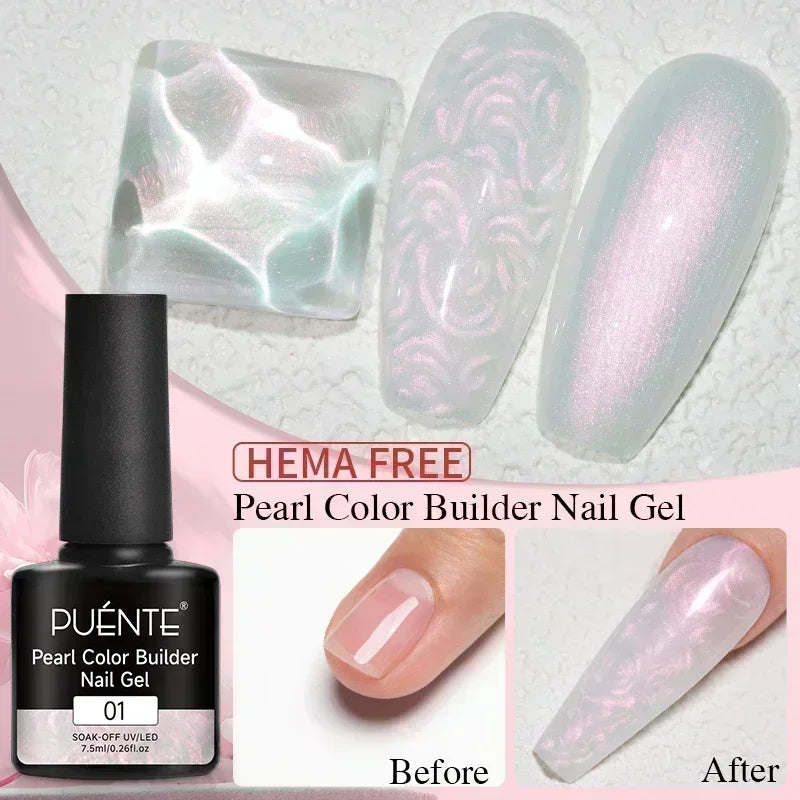 PUENTE 7.5ML Nude Shade Moonlight Cat Magnetic Gel Nail Polish Ultra-Bright Cat Eye Soak Off UV Semi-Permanent Varnish Manicure