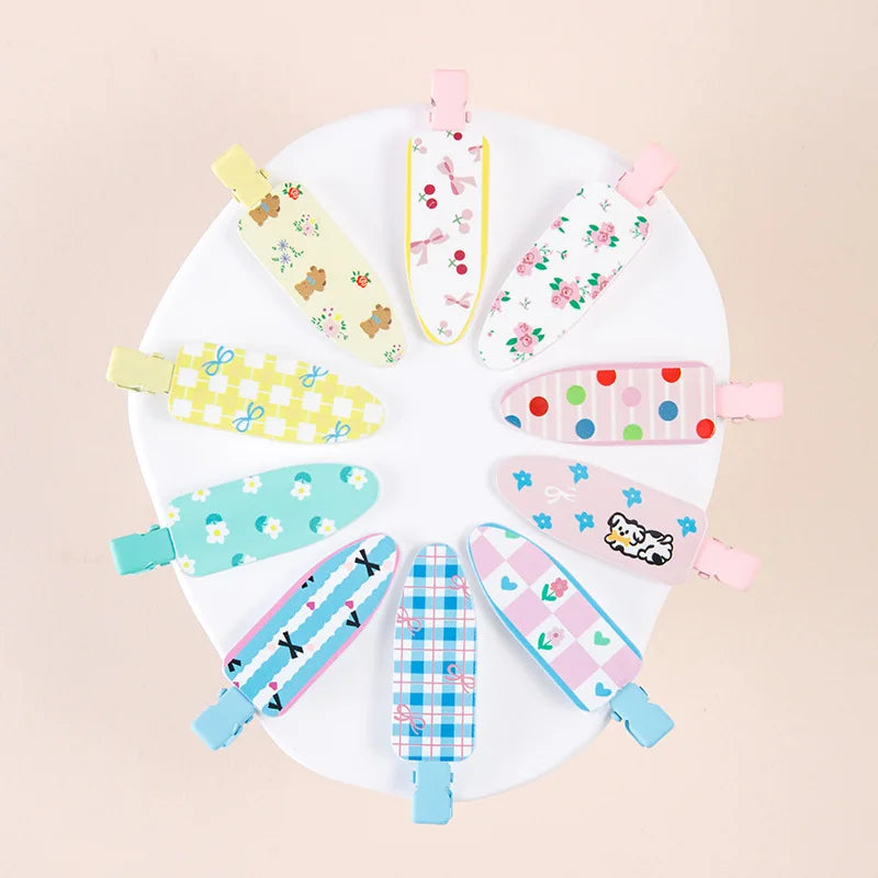 10pcs Candy Color Fruit Hair Bang Clip Summer Hairpin No Crease Hair Side Clamp For Girls Beauty Styling Accessories Set