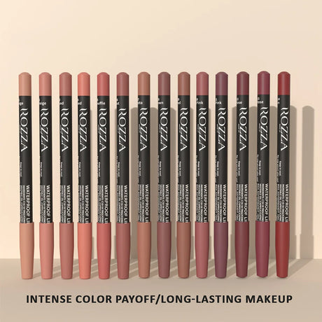 6pcs ROZZA Nude Lip Liner Set - Water-Resistant, Matte Finish Crayon Lip Pencils Non-Smudging & Easy-to-Apply