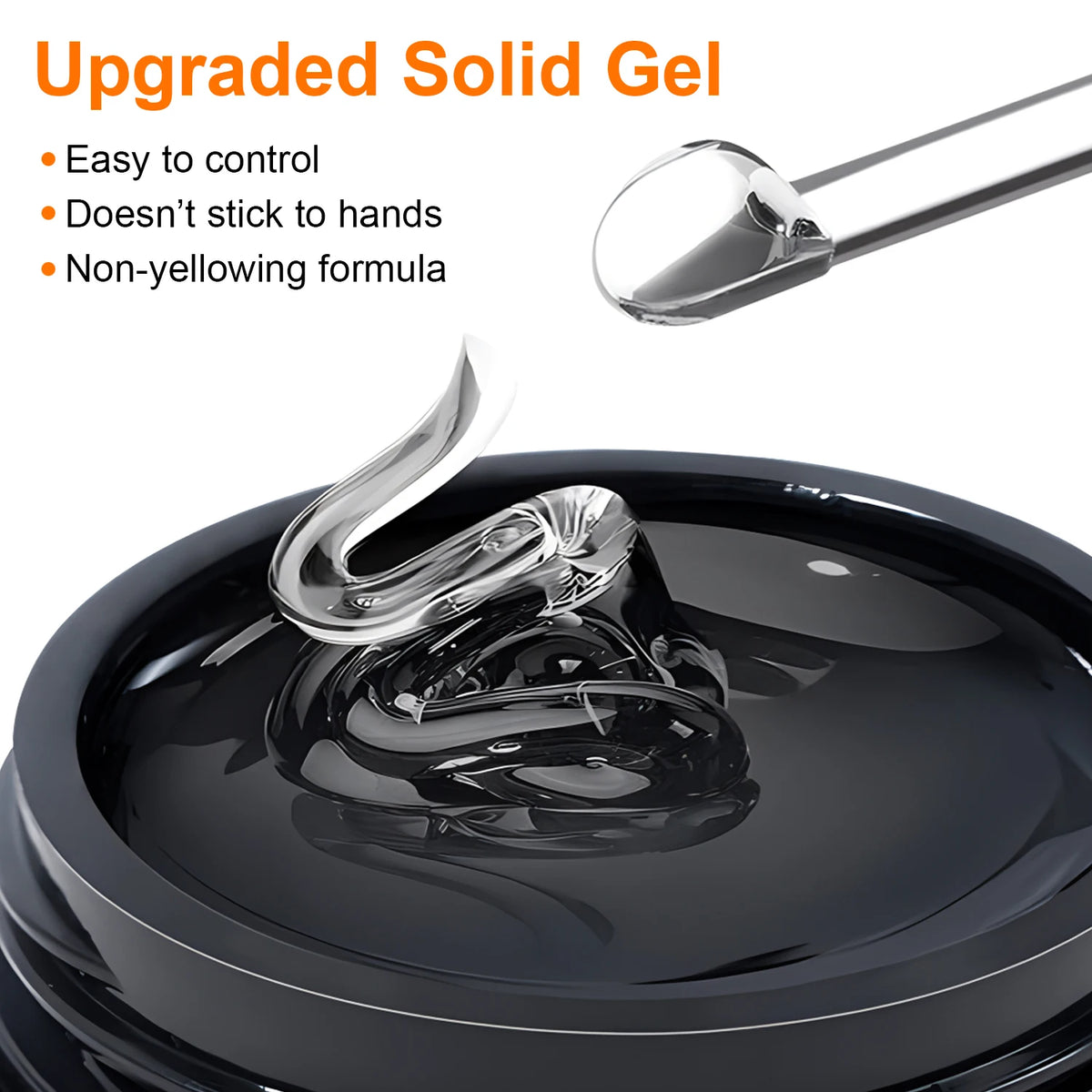 TWOING 8g Clear Solid Nail Tips Gel Long Lasting Strong Adhesion UV/LED Building Gel for Nails Home Salon Manicure DIY Design