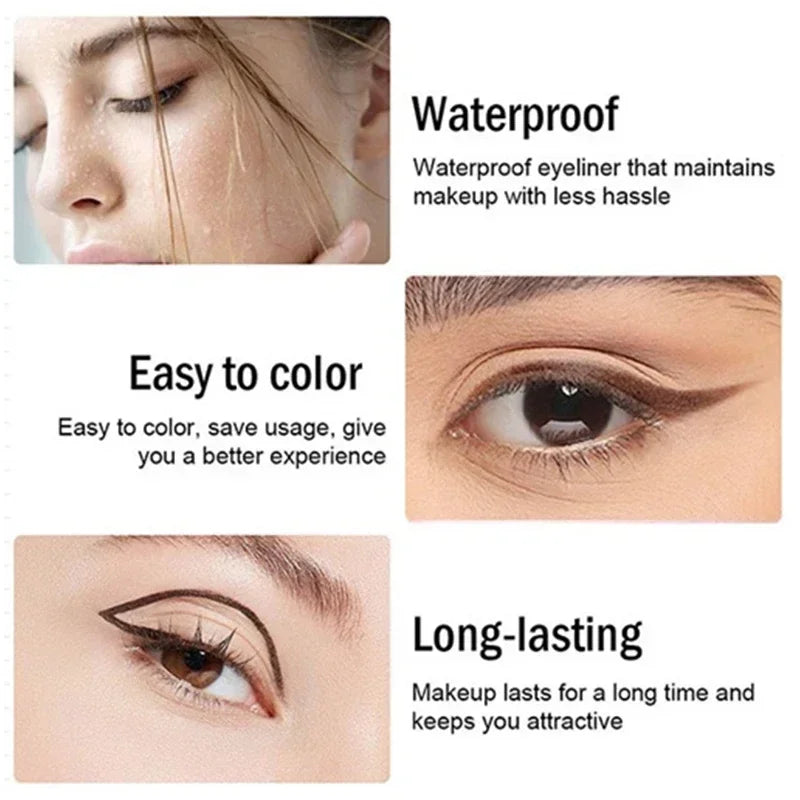 1Pc Waterproof Black Eyeliner Pencils Smudge-Proof Long-Lasting Eye Makeup Perfect For Fashion Look
