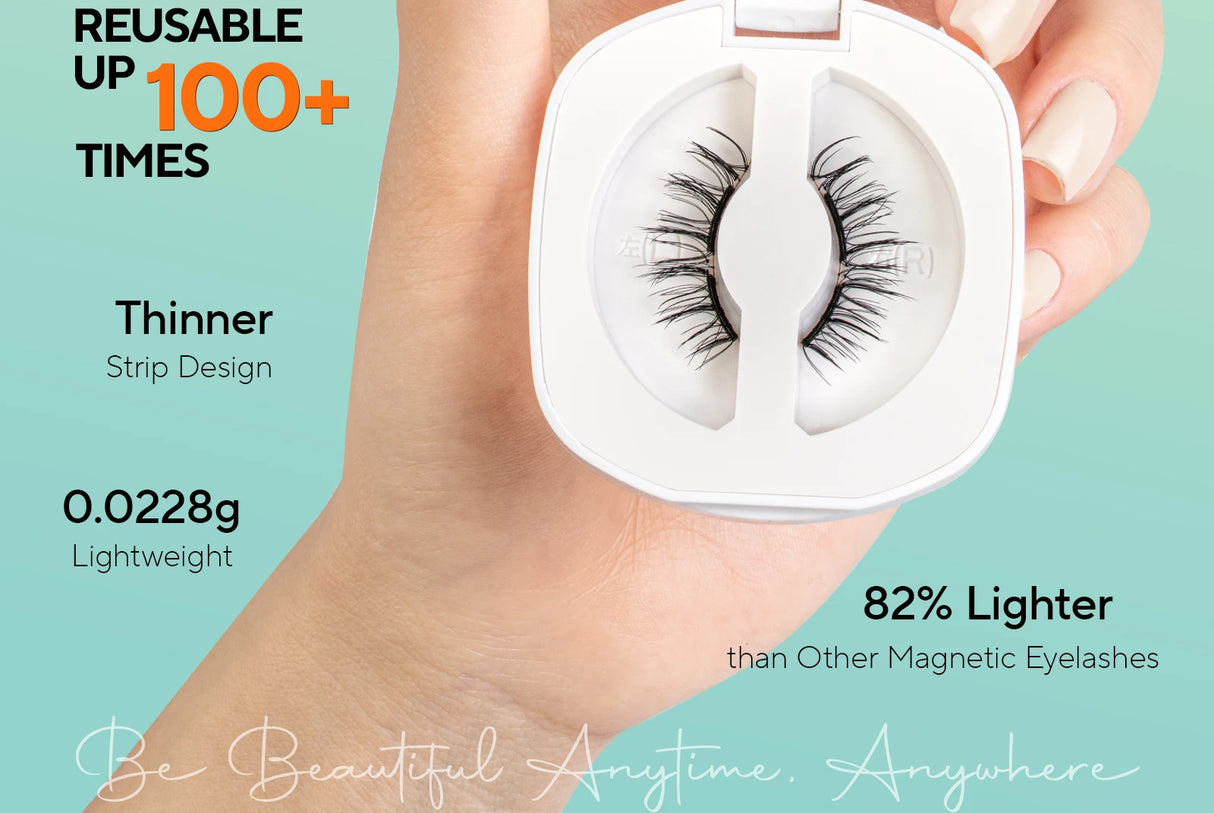 VYRILA Soft Magnetic Eyelashes No Glue Needed Reusable Natural Look 3D Lashes Easy Apply Soft Magnetic Lashes Kit for Eye Makeup