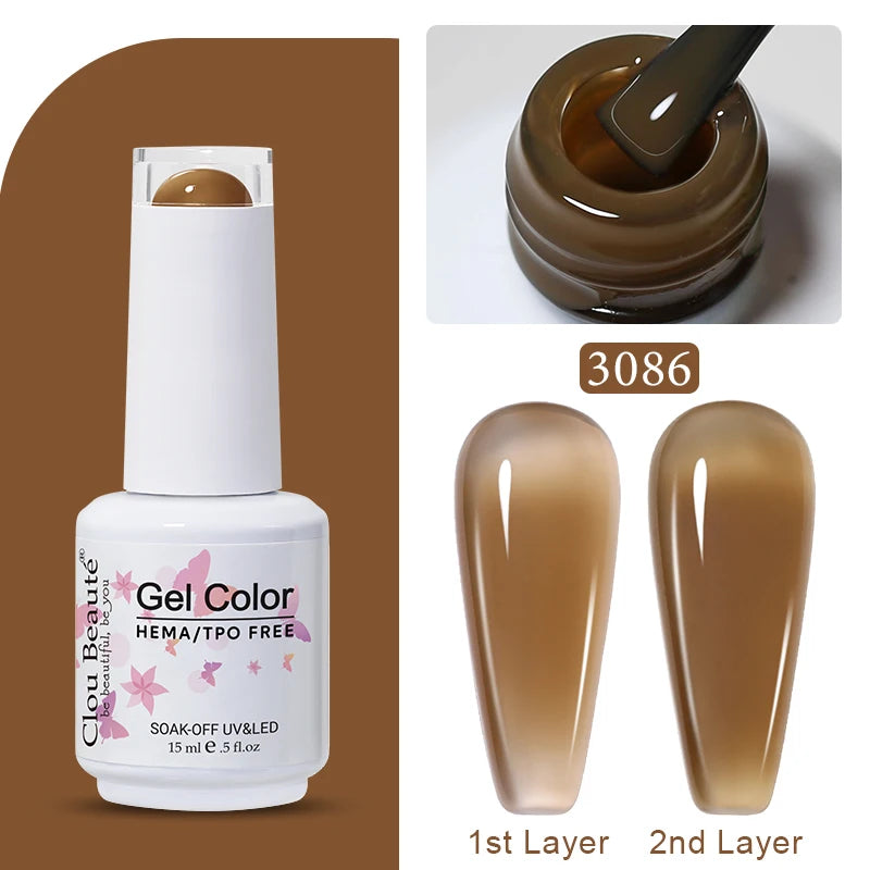 Clou Beaute Jelly Color UV Gel Manicure Summer Pink Nude Gel Nail Rainbow Nail Supplies For Professionals Semi-permanent Varnish