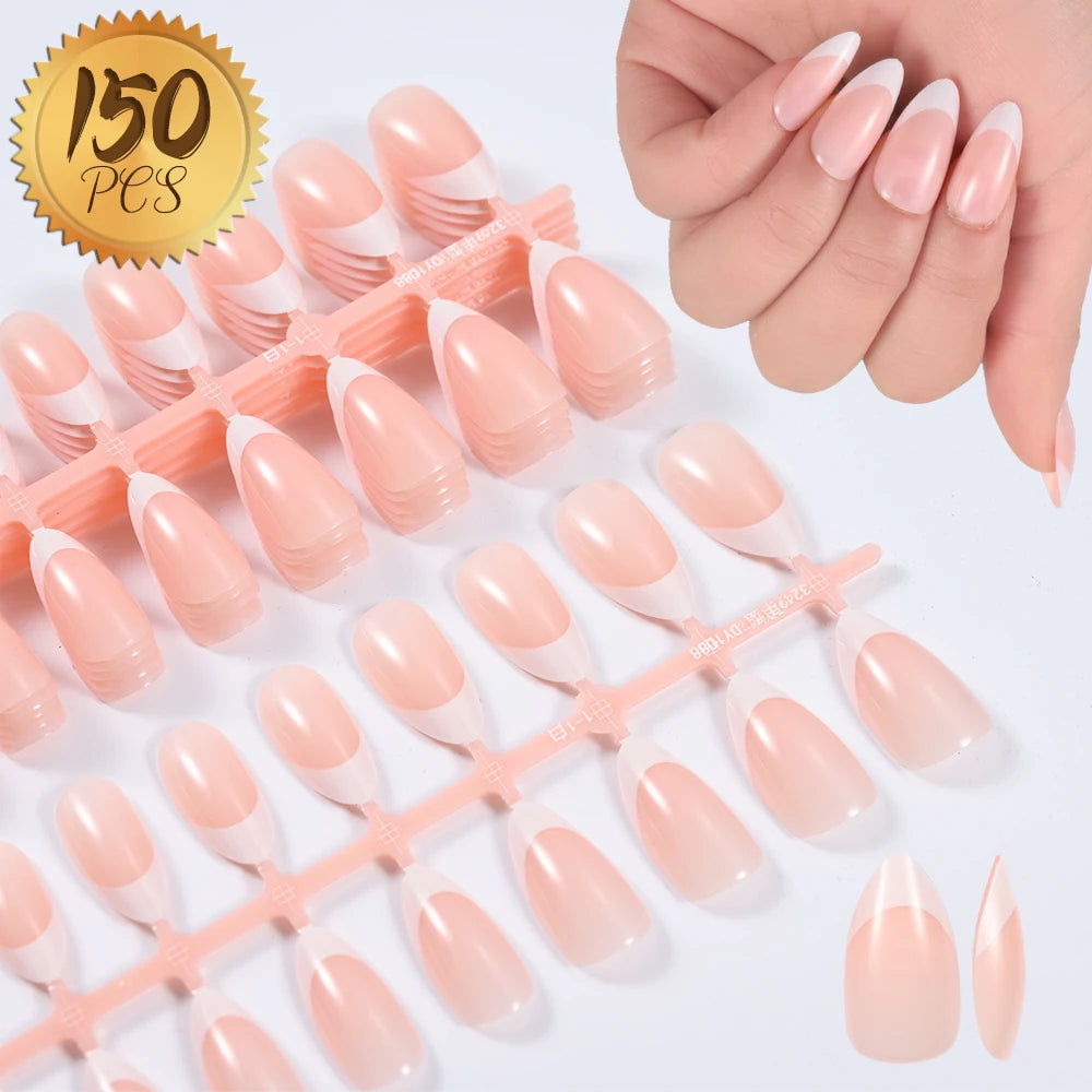 576pcs/Box Colorful Fake Nails Black Red Design Fake Nail Oval Short Square Press On False Nails Mixed Full Cover Nail Tips