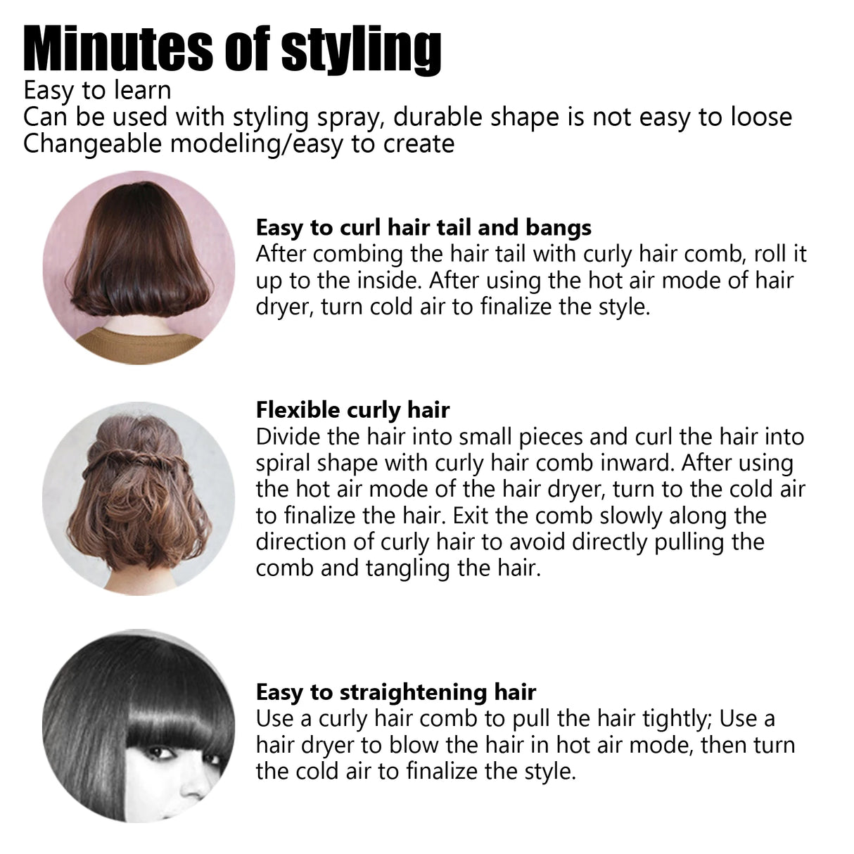 Round Styling Hair Brush Curling Roller Hairbrush Small Wood Brush Unisex for Blow Drying Home Use Curling Brush
