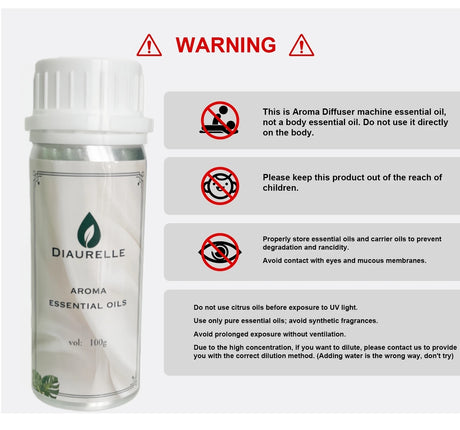 DIAURELLE 100mL Aroma Diffuser Essential Oils 8-Times Concentrated Essence Perfume Flavoring Home Fragrance Air Freshener