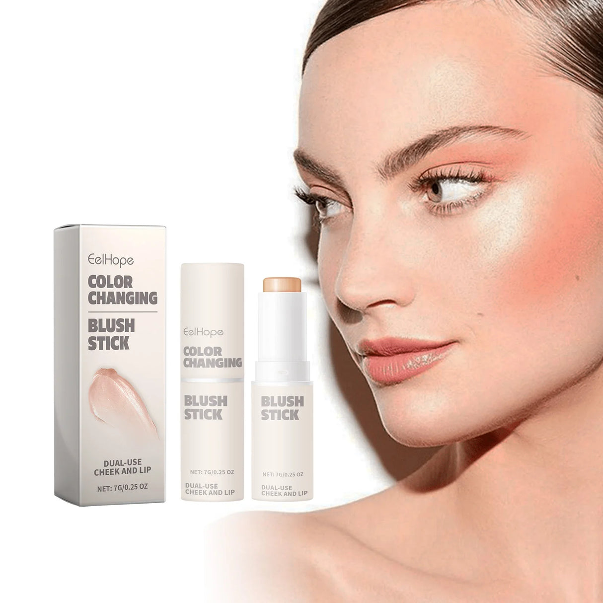 Color Change Blush Stick Tinted Moisturizing Long-Lasting Lip Cheek Eye Lightweight Cream Multi Stick Makeup Contour Cosmetics