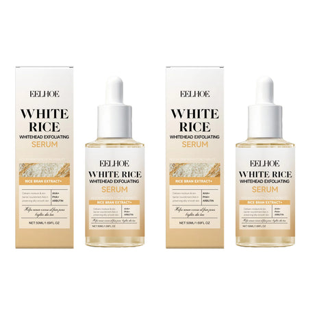 Black & White Rice Exfoliating Serum Set BHA Niacinamide Pore Minimizing & Brightening Blackhead Whitehead Remover Skincare Set