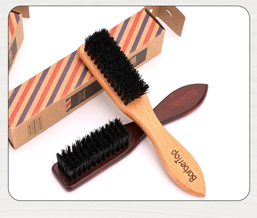 Barbertop Men Beard Brush Wooded Handle Soft Hair Cleaning Brush Broken Hair Remove Comb Hairdressing Neck Duster Barber Tools