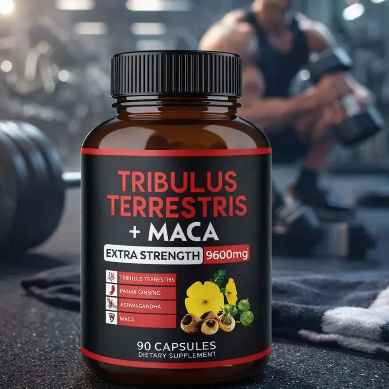 Tribulus Terrestris + Maca Root Extract Supplement Supports Energy Vitality Natural Herbal Health Non-GMO 90 Vegan Capsules