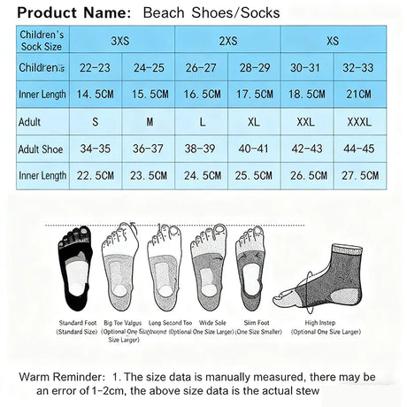 Outdoor Beach Socks, Versatile Gear for Swimming, Diving, Snorkeling, Non-slip, Swim Covers