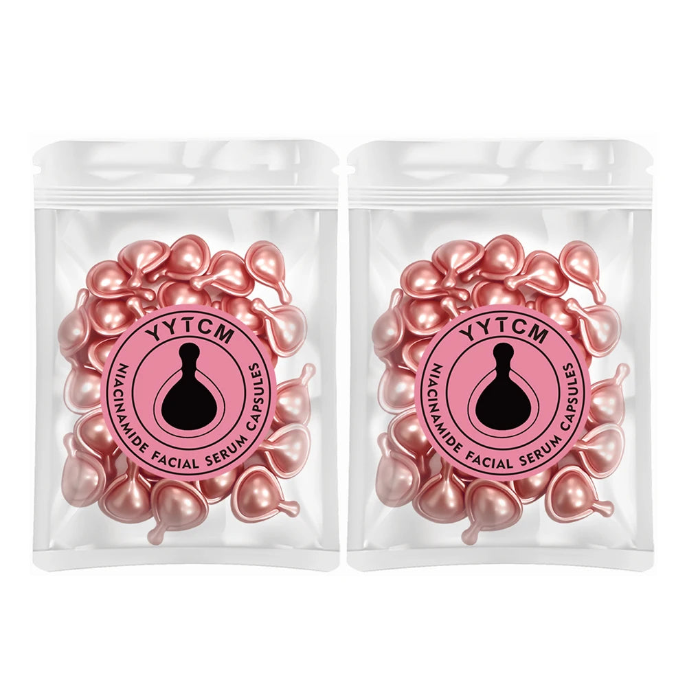 Niacinamide Facial Essence Capsules, Containing Retinol, Olive Fruit Oil, Gardenia Extract, Brighten Skin Tone, Moisturize and Hydrate, and Smooth and Soften Skin (0.5Gx30 Capsules)/Bag