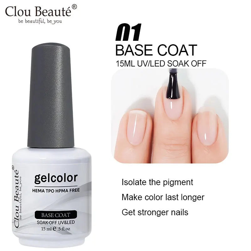 Clou Beaute Grey Color Nail Gel Polish Full Coverage Nail Polish Dark Red Gel Lacquer Varnish Vernis Semi Permanent Nail Art