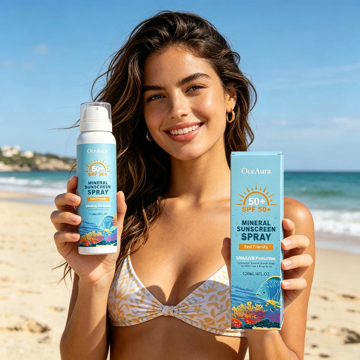 OceAura Sunscreen Spray Spf 50 Anti UV Protection Oil Control Waterproof Sunburn Prevention Skin Care Mineral Sun Cream Spray