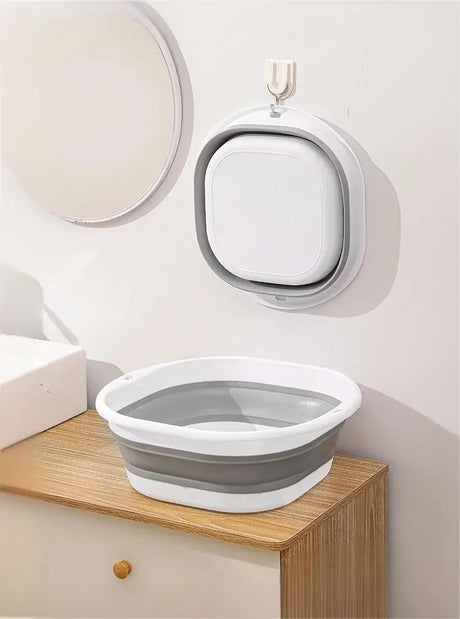 Large Foldable Portable Plastic Compression Washbasin, Suitable For Home, Travel Laundry, Washing Vegetables
