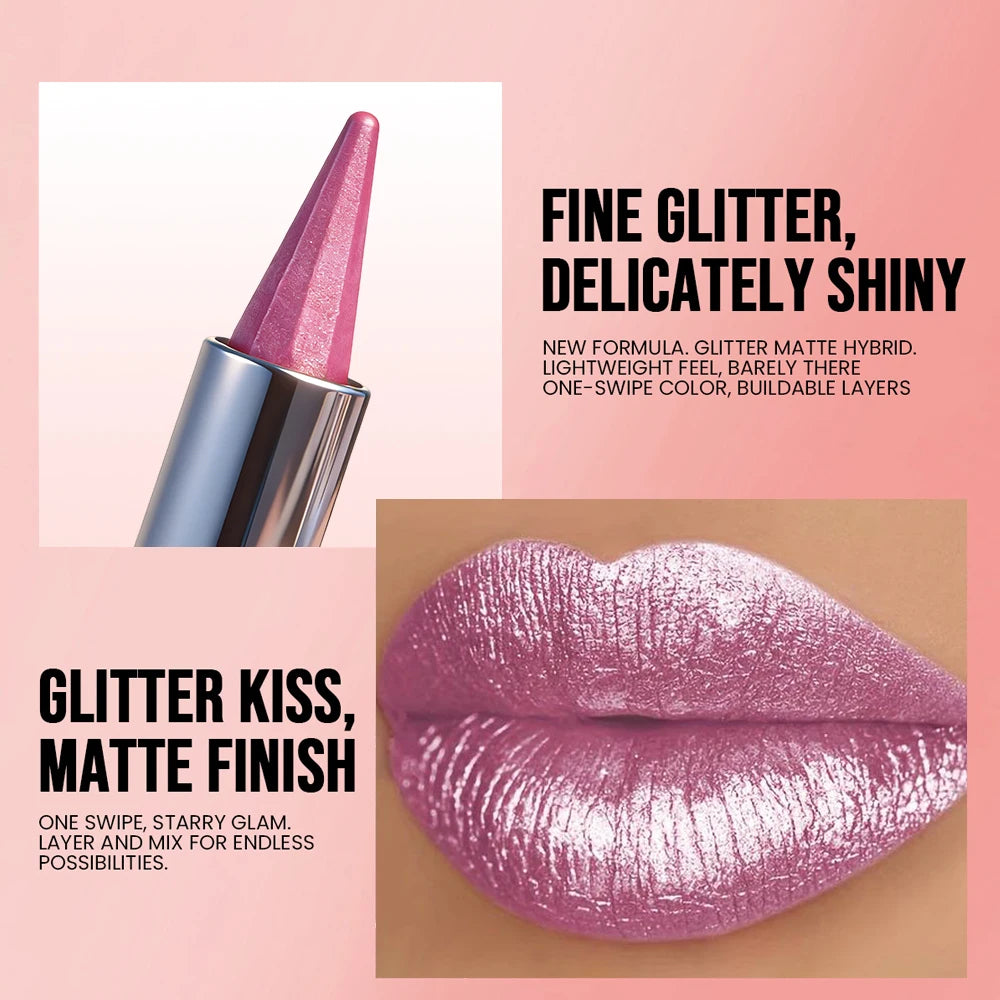 Waterproof and shimmery lipstick, waterproof and sweatproof, long-lasting and smudge-proof, not easy to smudge.
