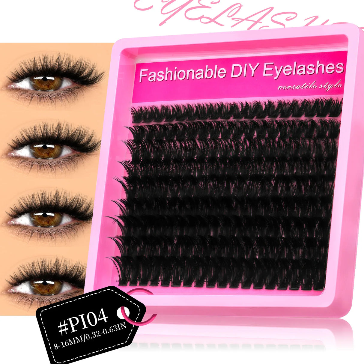 GROINNEYA Fluffy Lash Clusters DIY Natural Thick Cluster Lashes Fluffy Soft Mink Lashes Extension Individual Eyelashes Makeup
