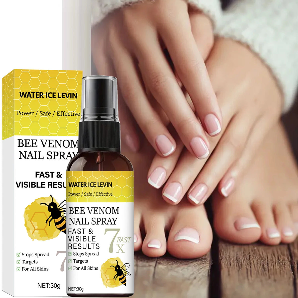 Bee Venom Nail Spray - Fast Visible Results, Stops Spread & Strengthens Nails with Hyaluronic Acid, Safe for All Skins
