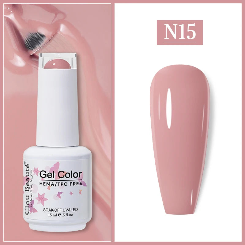 Clou Beaute Gel Nail Polish Neon Brown Royal Blue Red Green Pastal Nude Nail Art Varnishes Gel Lacquer HEMA/TPO FREE UV Gel Nail