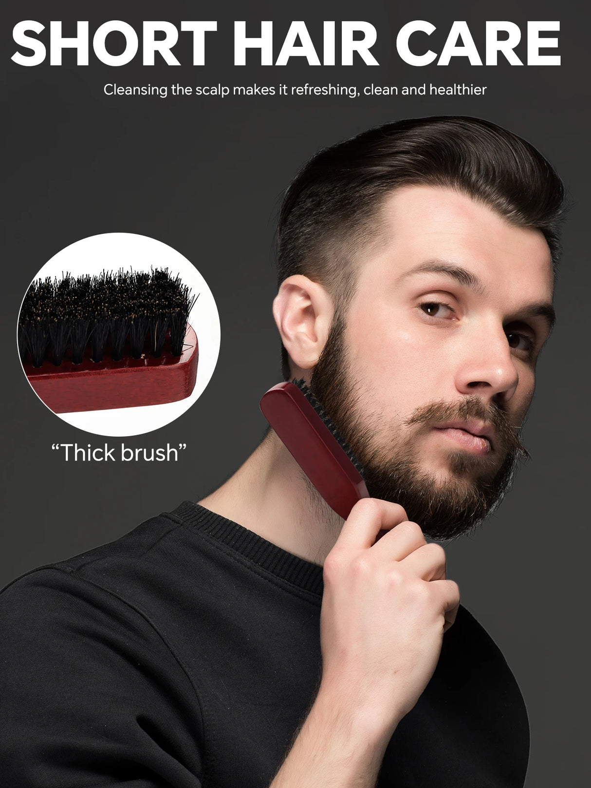 Hair Styling Comb & Brush Set, Boar Bristle Teasing Brushes & Tail Combs, Edge Control Styling Tools,Nylon Bristles, ABS Handle