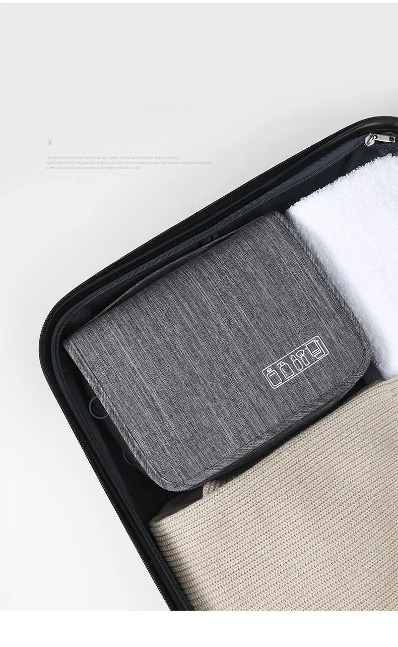 Waterproof Oxford Hanging Travel Toiletry Bag, Portable Cosmetic Makeup Organizer for Men Women