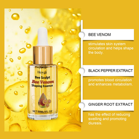 Bee Venom Shaping Oil Firming Lifting Body Skin Anti Cellulite Fat Burning Weight Loss Improve Sagging Thin Leg Massage Oil