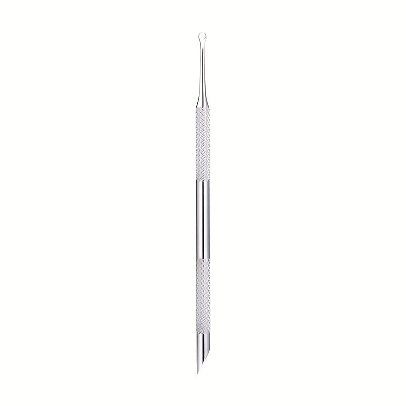 Stainless Steel Multi-Functional Dead Light Beige Remover & Cuticle Pusher Portable Nail Care Tool for Manicure Pedicure