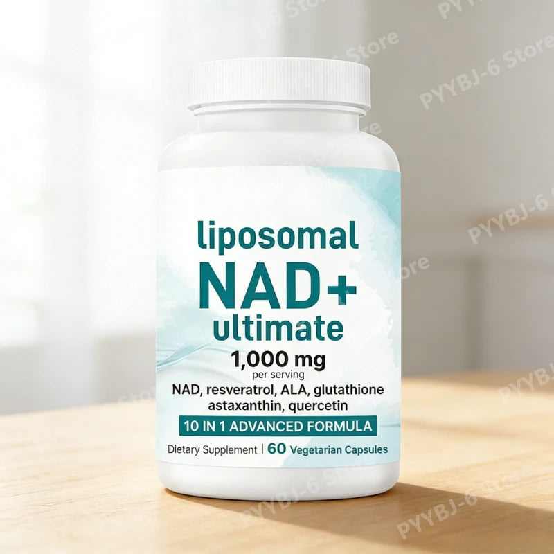 NAD+ Supplement with Glutathione Resveratrol Astaxanthin 10-in-1 Formula 60 Capsules for Men and Women Daily Wellness