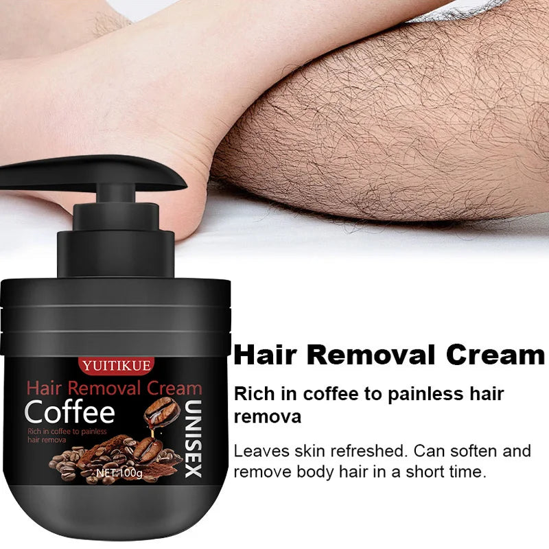 Men's Hair Removal Cream Nourishing Painless Non-Irritating Growth-Inhibiting Smooth Portable Body Hair Removal Lotion