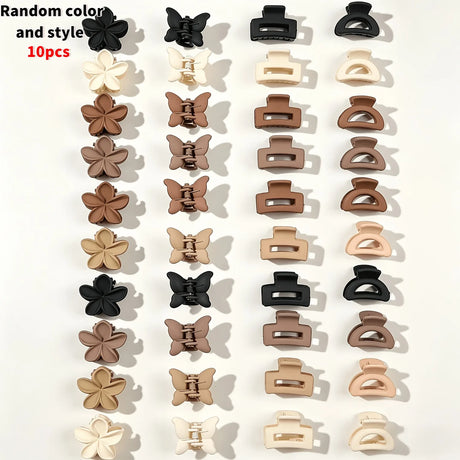 5/10/20/30 Pieces, Assorted Styles and Colors: Creamy Brown Mini Claw Clips for Children’s Everyday and Festive Hair Accessories