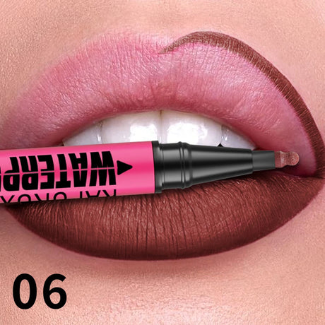 Lip Liner Waterproof, Sweatproof, Matte Multi-color Correcting Liquid Lipstick Pen Sexy Red Brown Lip Makeup for Women Gifts
