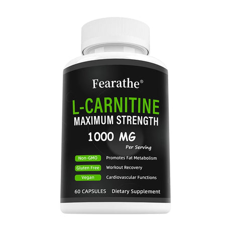 L-Carnitine Capsules, Sports Nutrition Supplement, Support Metabolism, Mental Focus, Body Condition & Muscle Wellness