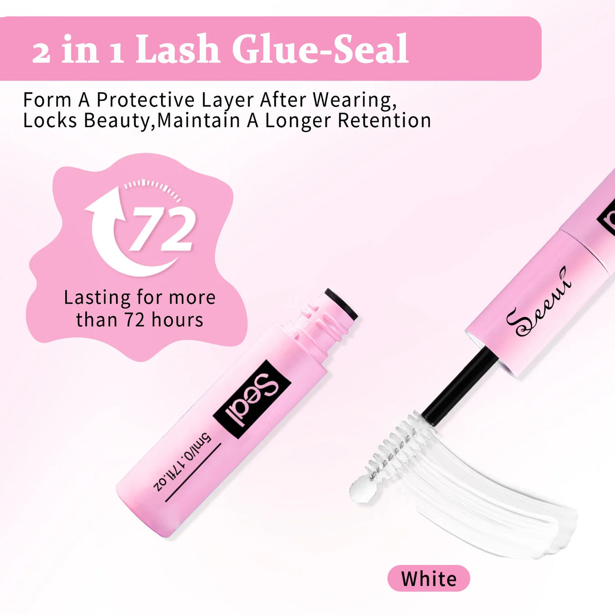 SEEUI DIY Eyelash Extension Bond & Seal Strong Hold Gentle Comfortable Lash Adhesive for All Day Wear For Use 2 in 1