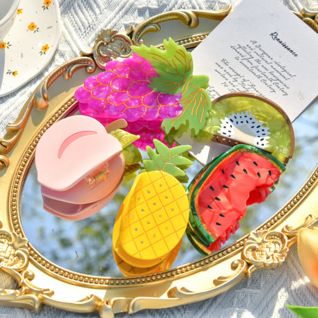 New Cartoon Fruit Series Hair Claw Funny Cute Watermelon Banana Strawberry for Women Hair Clip Ponytail Hairpin Hair Accessories