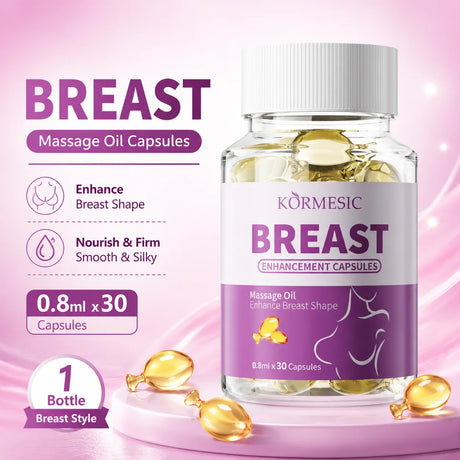 Breast Buttock Enlargement Massage Oil Capsules, Women Body Curve Enhancer, Hip Breast Firming Plumping Serum, Fuller Shape 30pc
